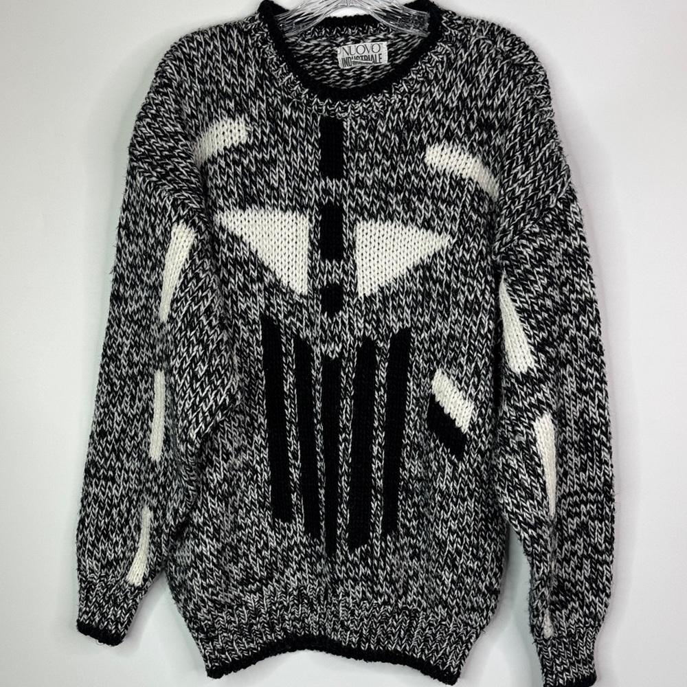 Vintage Nuovo Industriale Acrylic Black White Sweater Korea Large